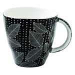 Porcelain Mug 375 Ml Black Leaves
