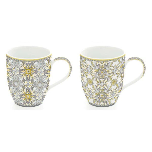 Set Of 2 Porcelain Mugs 350 Ml Mediterian Grey