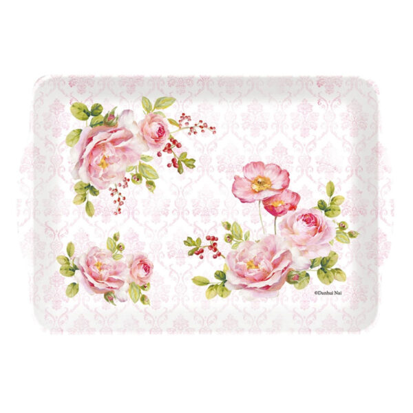 Serving Tray With Handles Floral Damask