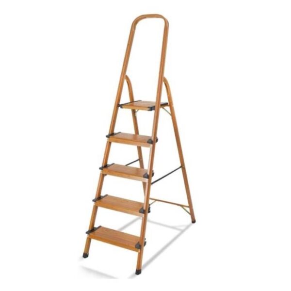 8 Steps Aluminium Ladder 13Cm Wide Wood Grain Finish