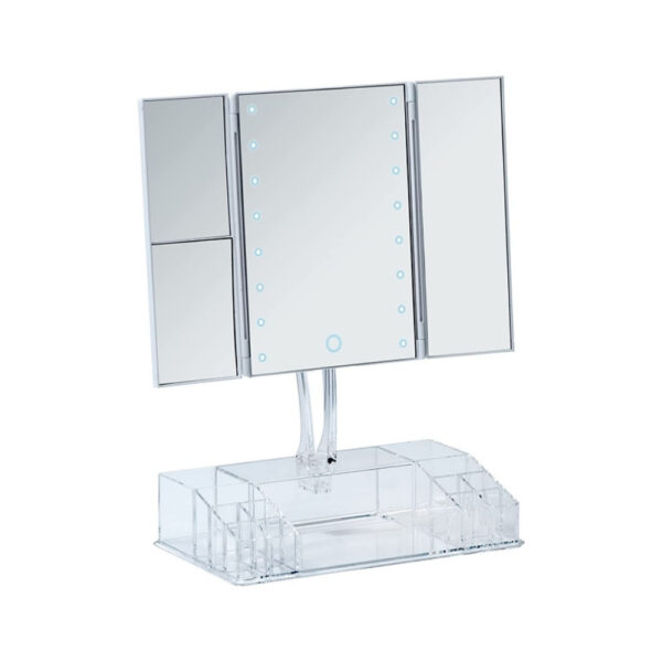 Standing Cosmetic Led Mirror And Organizer
