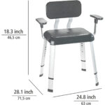 Bath Stool With Arm And Back-Rest Adjustable Secura - Image 3