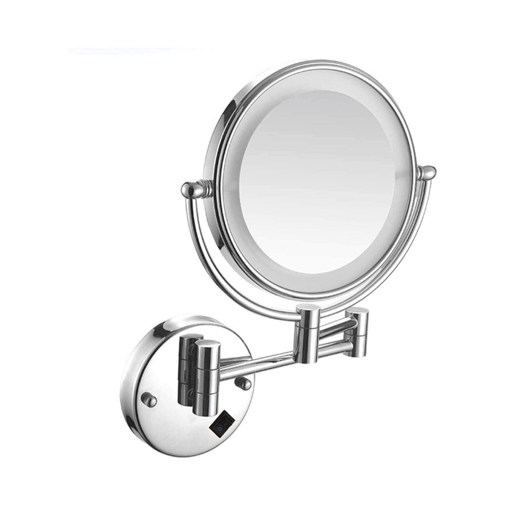 Cosmetic Mirror 9 Inches Diameter 2 Side Magnifying (Brass)