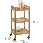 Roller Cart Rack 3-Tier Walnut Wood Norway - Image 4