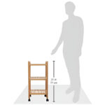 Roller Cart Rack 3-Tier Walnut Wood Norway - Image 6