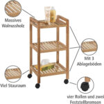 Roller Cart Rack 3-Tier Walnut Wood Norway - Image 5