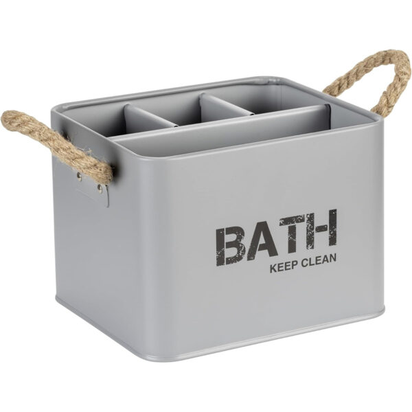 Bathroom Box 4 Compartments Grey