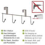 Hook Strip 4 Hooks Chrome Plated - Image 4