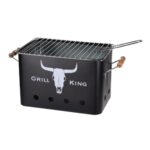 Portable Charcoal Grill Text Grill-King Mat Black