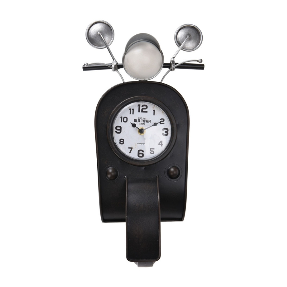 Table Clock Iron Scooter Black
