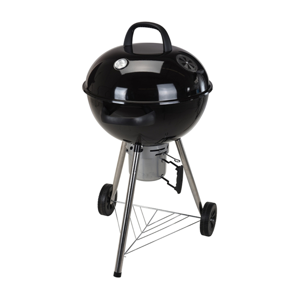 Spherical Bbq Grill With Wheels And Thermometer 57Cm