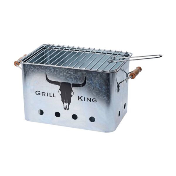 Portable Charcoal Grill Text Grill-King Silver