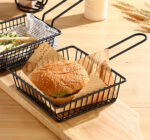 Mini Square Fry Basket Black Metal - Image 2