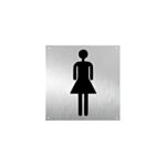 Ladies Sign Plate Square 11 X 11 Cm Ss