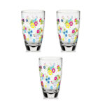 Water Glass 3Pcs Set 370 Ml Floral