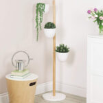 Floor Stand Planter White/Natural