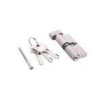 Single Cylinder 70Mm Satin Nickle (Key+Knob)  Brass