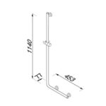 Shower Rail With Grip Handle Left 1140X453Mm (2)