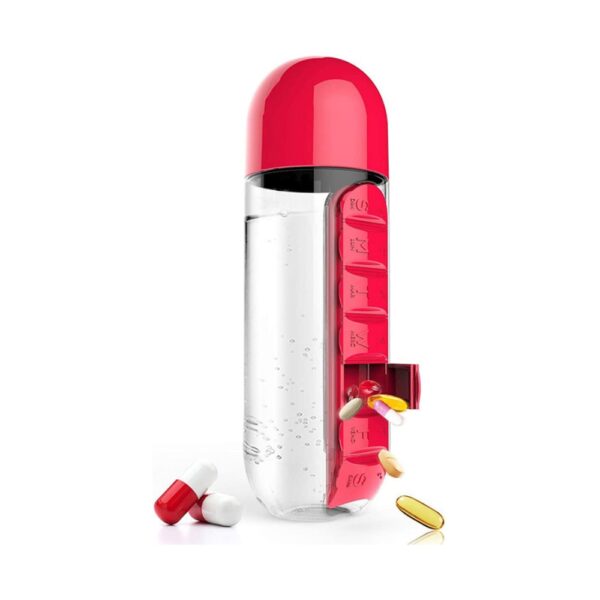 Water Bottle With Pill Box 600 Ml
