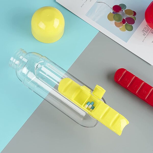 Water Bottle With Pill Box 600 Ml