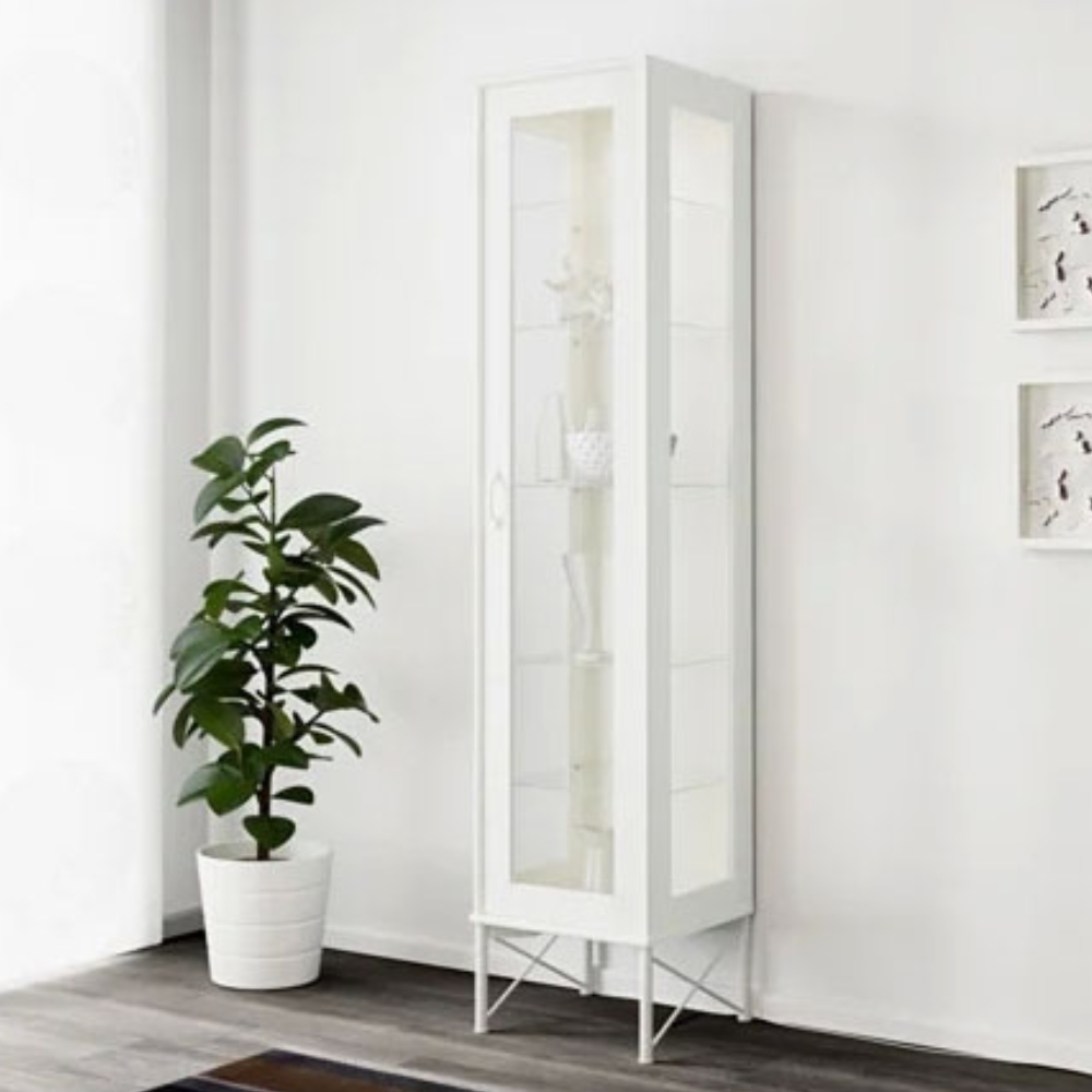 High Cabinet+Glass Door White