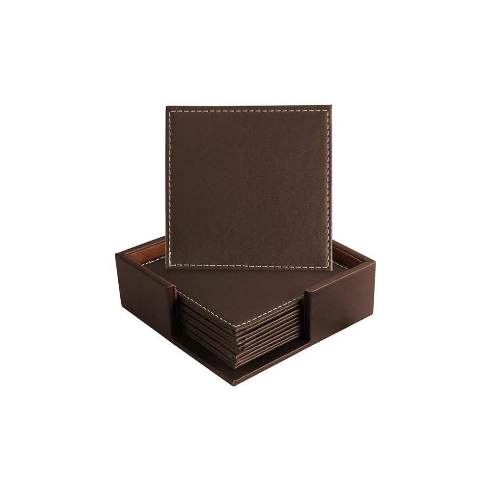 GNR-734 (5) Leather Tea Coasters With Case - Image 1