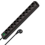 Power Extension Socket+Switch 10 Way, 3M Cable Eco-Line Germany