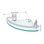 Glass Corner Shelf Aluminium