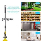 Broom-Mop Holder With 3 Hooks Stainless Steel