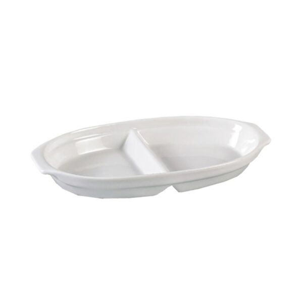 2-Partition Ceramic Tray White 9