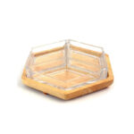 3 Glass Compartments Dry Fruit Wooden Dish