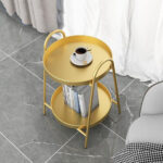 Nordic Round 2-Tier Side Table Gold