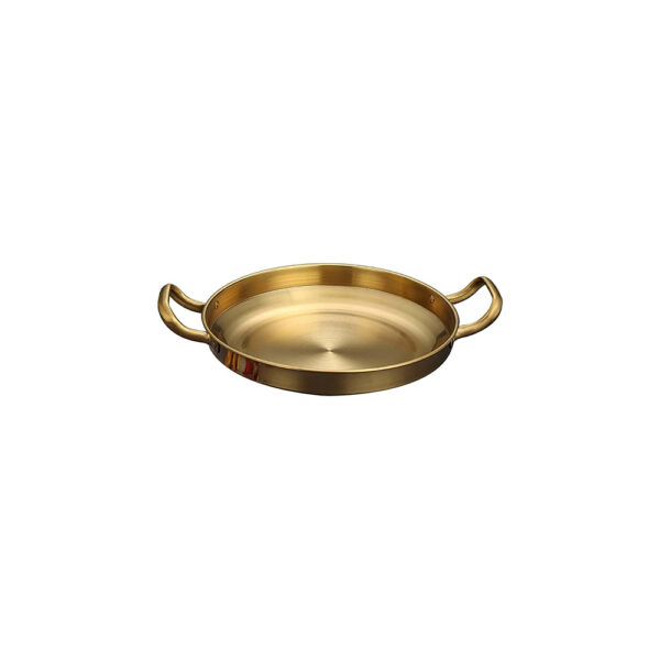 Stainless Steel Spanish Paella Pan Gold 22 cm