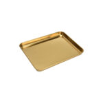 Stainless Steel Raised-Edge Tray Gold (23.5 x 14.5 cm)