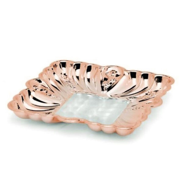 Decorative Square Tray Rose Gold Plated 22 x 22cm