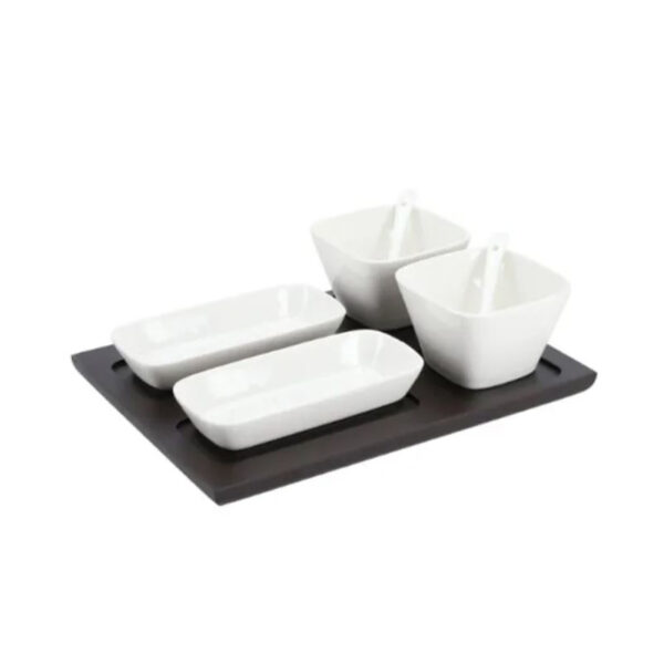 Serving Platter Set Of 7Pcs With Wooden Tray Pablo