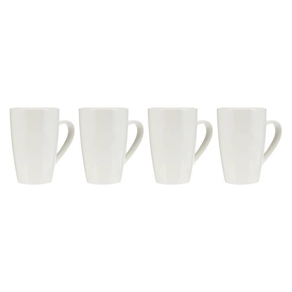 Maxi 4 Pieces Mug Set, White, 380ml Maxi 4 Pieces Mug Set, White, 380ml