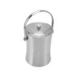 Double Wall Ice Bucket Waist Shaped SS With Tong (2 Liters)
