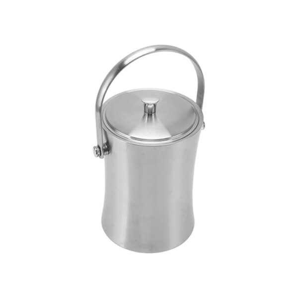 Double Wall Ice Bucket Waist Shaped SS With Tong (3 Liters)