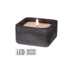 Concrete Pot Candle With Led Light ( DAMAGE )