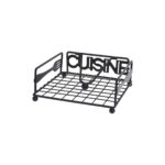 Cuisine Metallic Napkin Holder Black 18X18X7cm