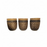 JAR SET 3PCS GREY TEXTURE BEIGE