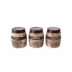 JAR SET 3PCS GREEN SUGAR-TEA-COFFEE