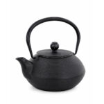 Iron Tea Kettle with Stainless Steel Infuser Black Ribbed Finish – 750ml - Image 2
