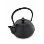 Iron Tea Kettle with Stainless Steel Infuser Black Ribbed Finish – 750ml - Image 3
