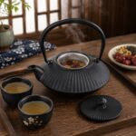 Iron Tea Kettle with Ribbed Design & SS Infuser Black - 750ml - Image 4