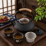 Iron Tea Kettle with Dotted Texture & SS Infuser Black - 750ml - Image 4