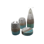 CERMAIC BATH SET 4PCS ICE BLUE CRACK