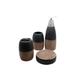 CERMAIC BATH SET 4PCS BLACK/BROWN