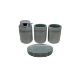 CERAMIC BATH SET 4 PCS ICE BLUE WRITTEN